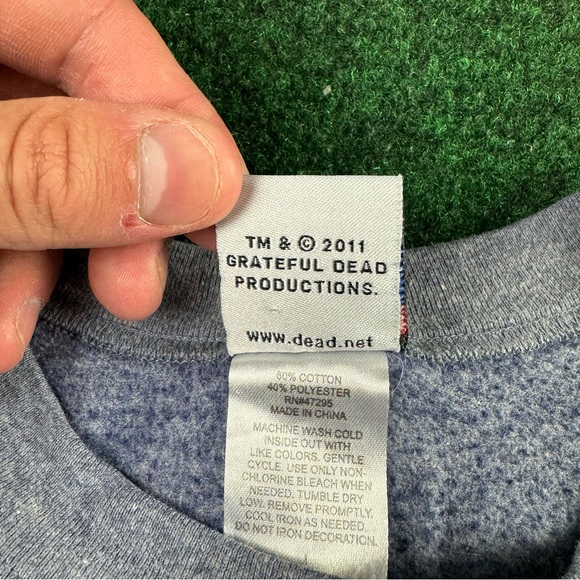 Grateful Dead Sweatshirt Adult Large Blue Gray Sweater 2011 (See Measurements) - Picture 5 of 10